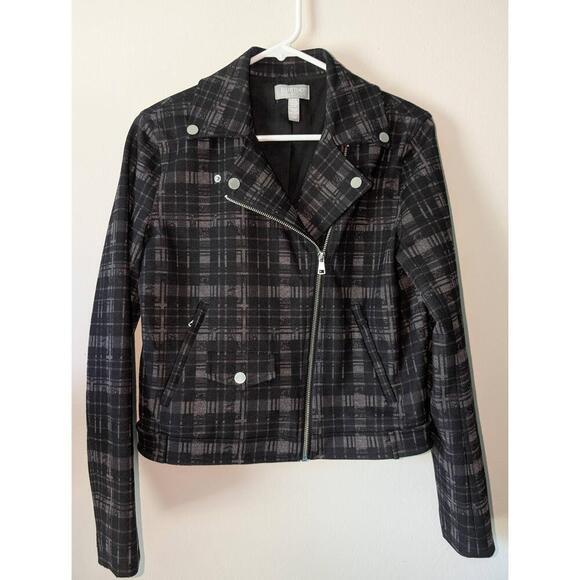 Ellen Tracy Jackets & Blazers - Ellen Tracy Collection Jacket Womens Size XS Black Gray Biker Asymmetrical Zip